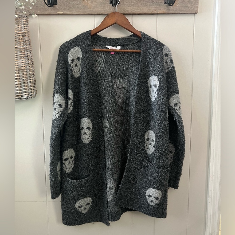 Skull Open Cardigan Sweater